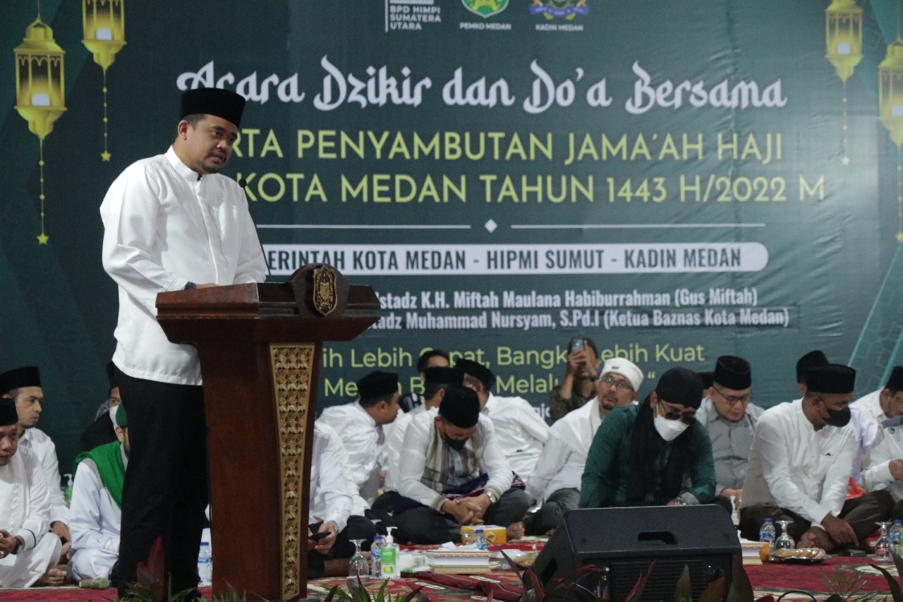 Dzikir Akbar dan doa Bersama sekaligus penyambutan Jamaah Haji asal kota Medan tahun 2022